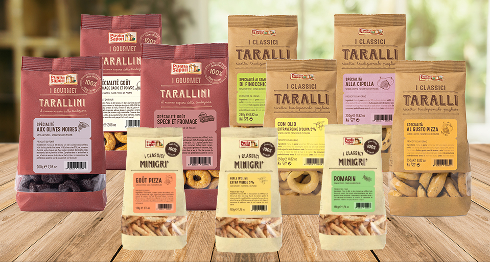 Pugila Sapori Taralli Tarallini et Minigri Castelli biscuits secs